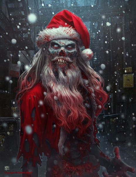 Scary Santa Says Merry Christmas