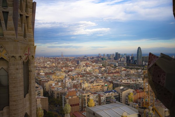 The view from Passion tower of La Sagrada Familia