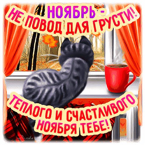 Анимированная открытка теплого ноября