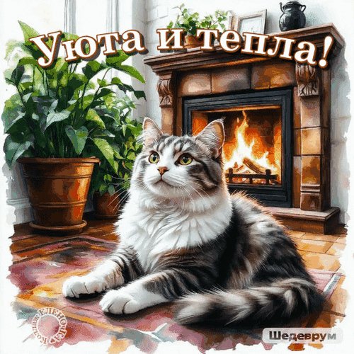 Анимированная открытка уюта и тепла