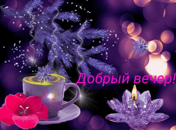 Анимированная открытка добрый вечер (17)