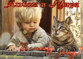 Анимированная открытка любви и мира