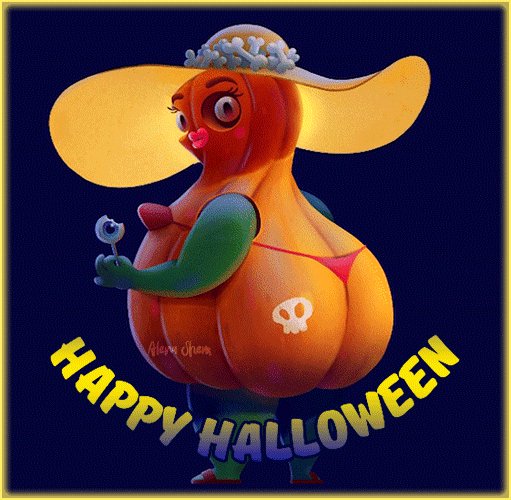 Анимированная открытка happy halloween