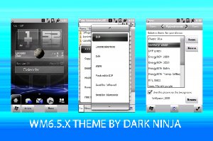 Dark Ninja White WM6.5.x Theme Taskbar