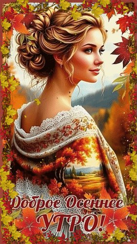 Анимированная открытка доброе осеннее