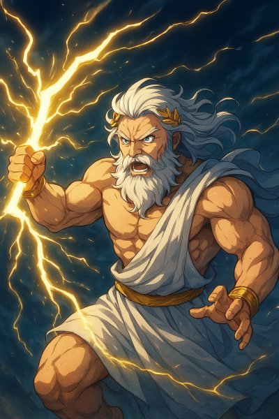 Зевс в ярости молнии