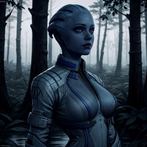 Лиара Т&apos;Сони - инопланетянка из серии игр Mass Effect