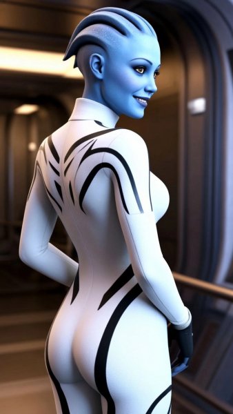 Лиара Т&apos;Сони - инопланетянка из серии игр Mass Effect