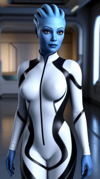 Лиара Т&apos;Сони - инопланетянка из серии игр Mass Effect