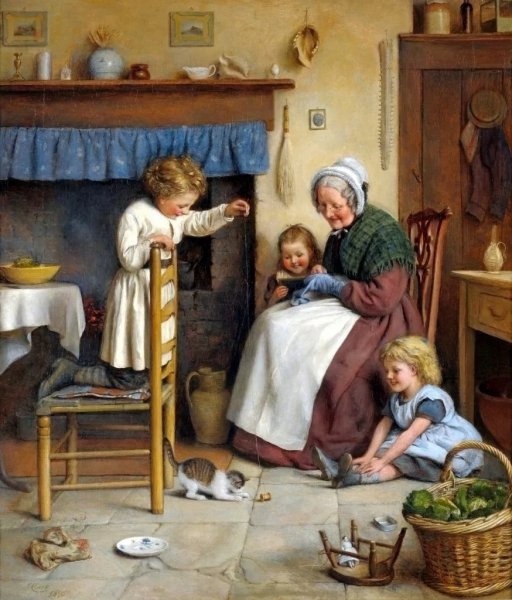 Джозеф Кларк - Забава с котенком (1878 год)
