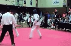 Spin Kick in karate