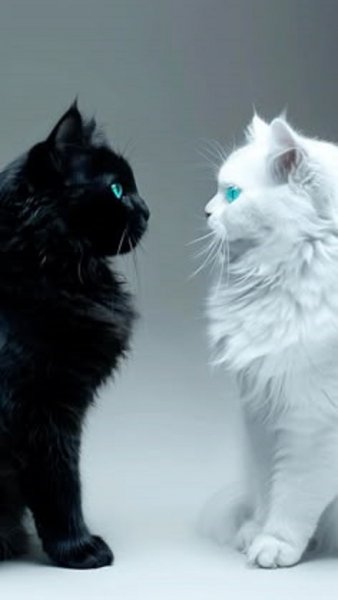 Чёрный и белый коты..