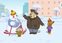 Оранжевая корова Серия 106 Снеговик
