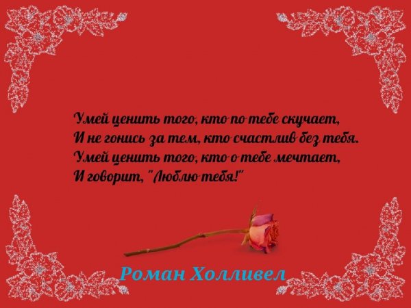 Роман Холливел Умей ценить