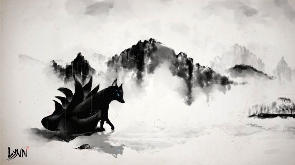 Обои 4к WallPaper FoxRain (3840x2160) Лисий дождь