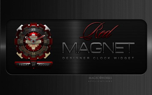 RED MAGNET CLOCK WIDGET
