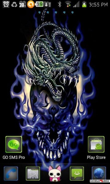 Blue dragon skull GO launcher EX theme v.1.0