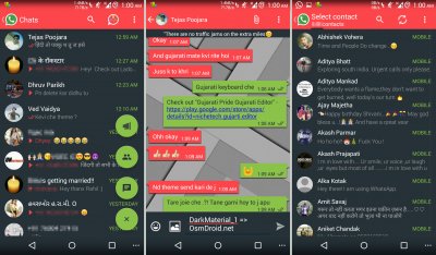 Whatsapp+ Plus Theme : DarkMaterial 1