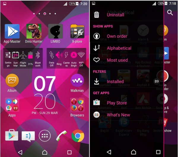 Xperia Pattern Pink Theme v1.0.2