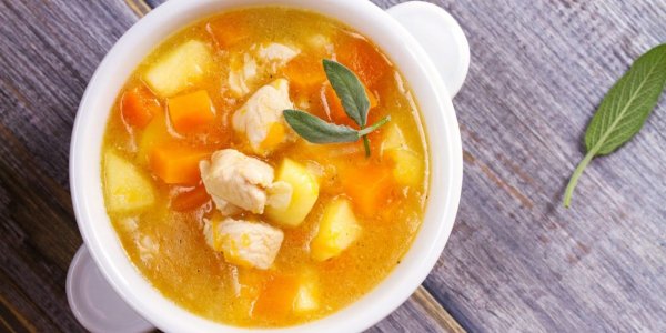 Тыквенный суп с курицей и картошкой