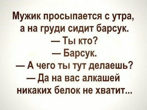 Мужик просыпается с утра