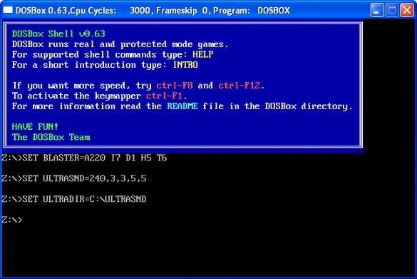 Настройки dosbox
