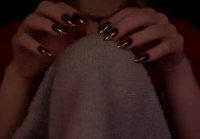ASMR shh cozy close up Towel Scratching no Talking -
