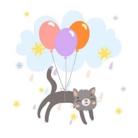Кошка и воздушные шары (3)