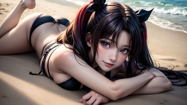 B-girl-a-beach-sea