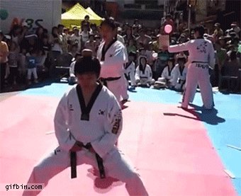 kicking object off head fail