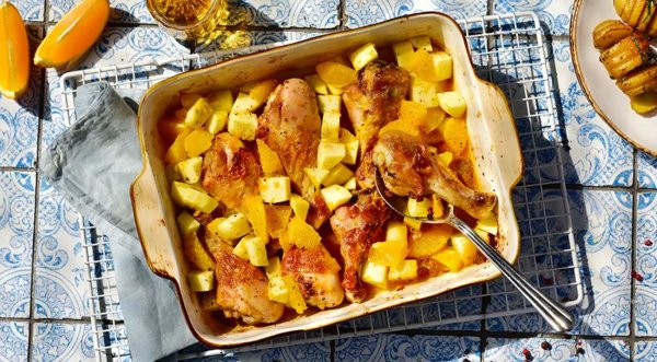 Куриные ножки в яблочно-апельсиновом соусе