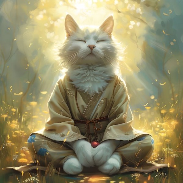 Digital-art-portrait-animal-meditating-practicing-mindfulnes