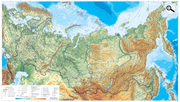 Физическая карта России [17010x9720]