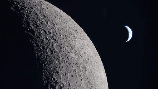 Луна и Земля миссия Artemis UHD обои 4К