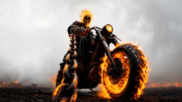 Ghost-rider-chain-motorcycle-4k 27@5@r