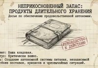 Неприкосновенность запас продукты длительного хранения