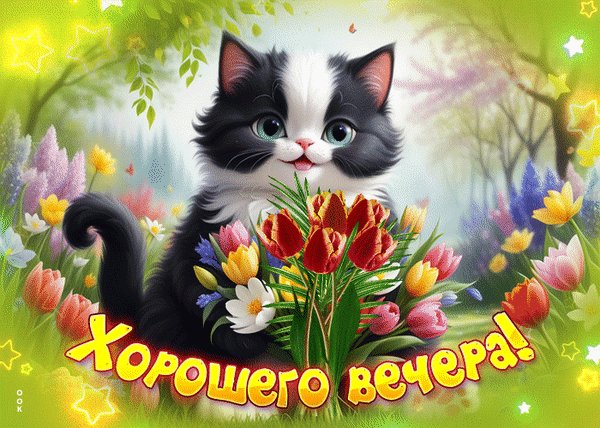 Анимированная открытка хорошего вечера (6)