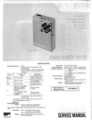 SONYWM-DD service manual