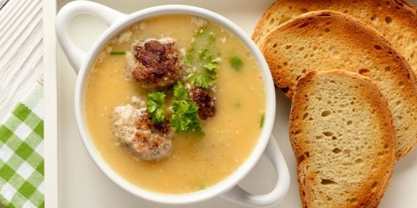 Сливочный суп - с куриными фрикадельками