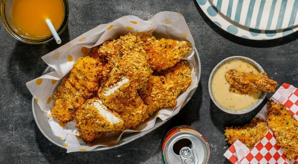 Куриные стрипсы в духовке + соус к ним