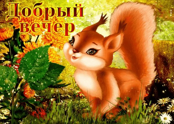 Анимированная открытка дорый вечер