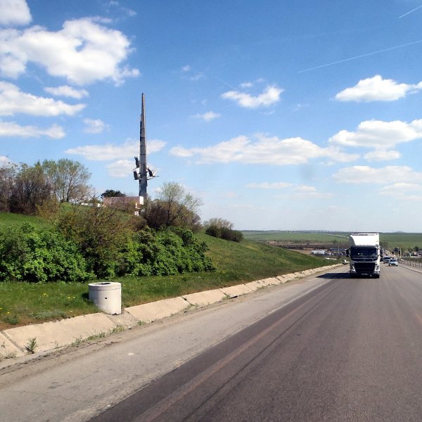 Трасса М4 Дон, Журавли, ещё до установки отбойников