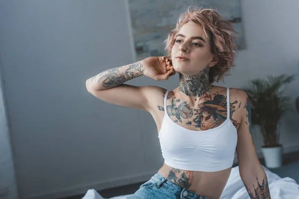 Beautiful-stylish-inked-girl-stretching