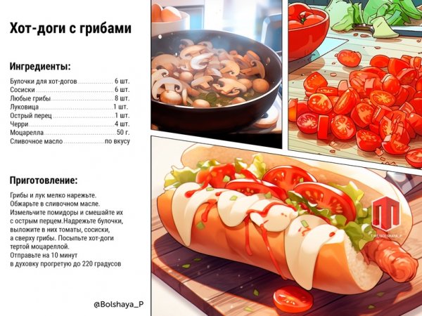 Хот - доги с грибами