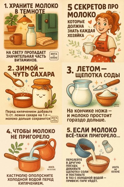 Секреты про молоко в помощь домохозяйке