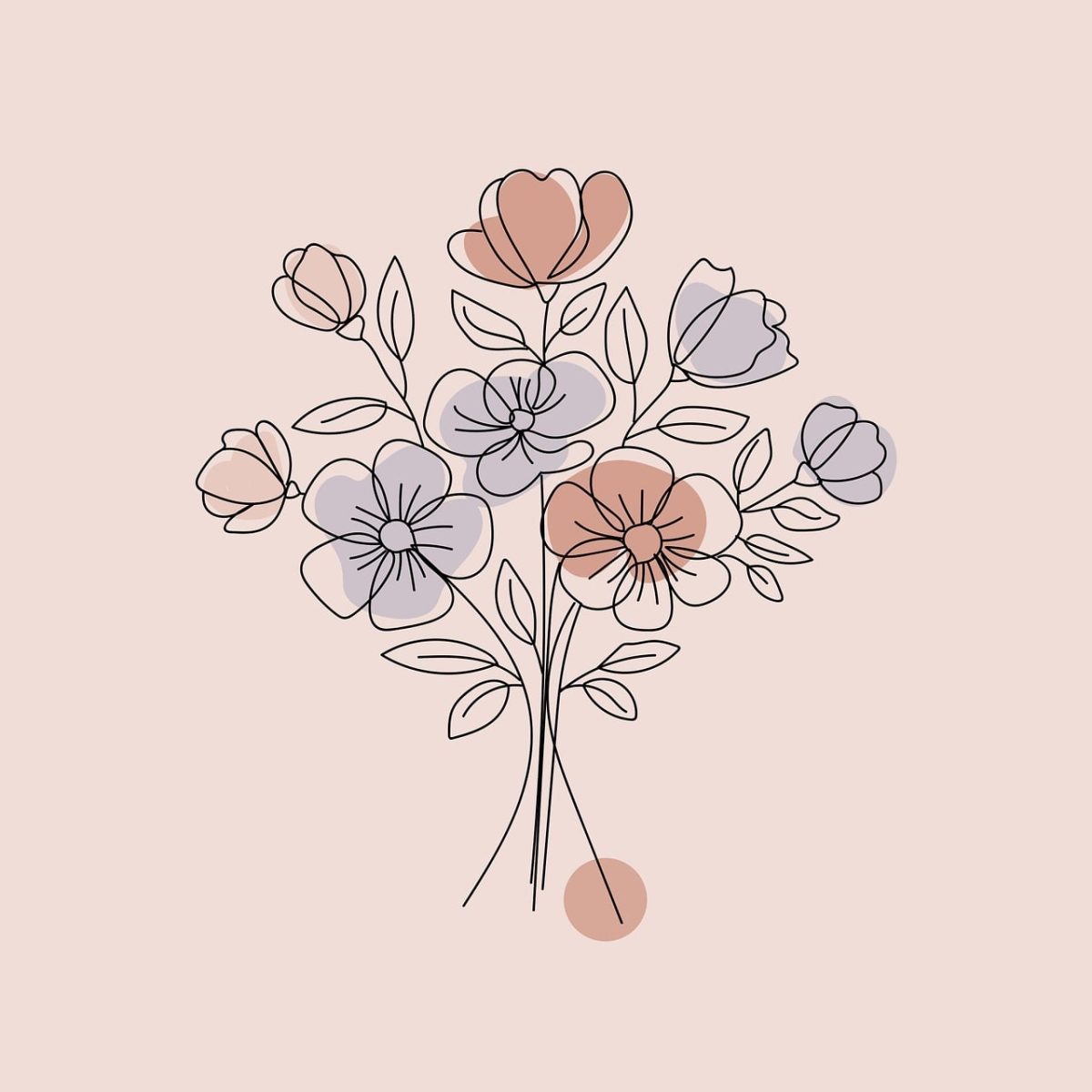 boho, bohemian, background, drawing, flowers, botanical, gift, line drawing, bloom, nature, roses, poppies