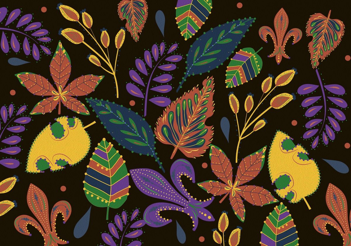 pattern, colors, retro, colorful, nature, plants, botanical, drawing, bohemian, background, boho