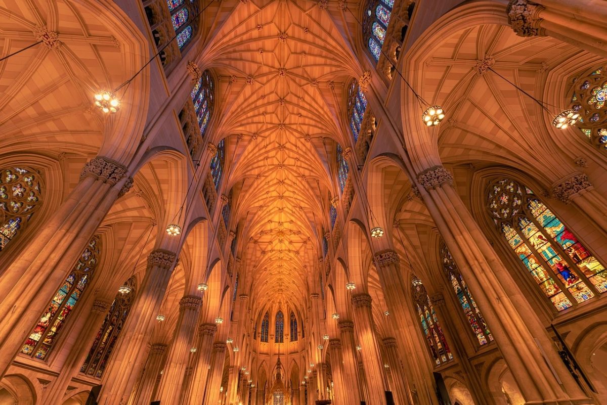 church, architecture, cathedral, religion, building, nyc, manhattan, newyork, st patrick's cathedral, structure, columns