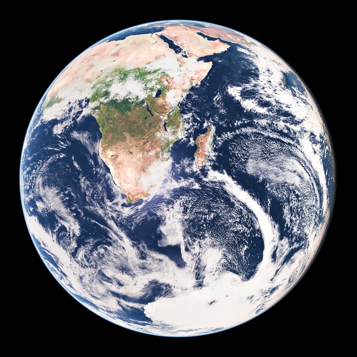 earth, planet, space, world, globe, clouds, continents, 3d