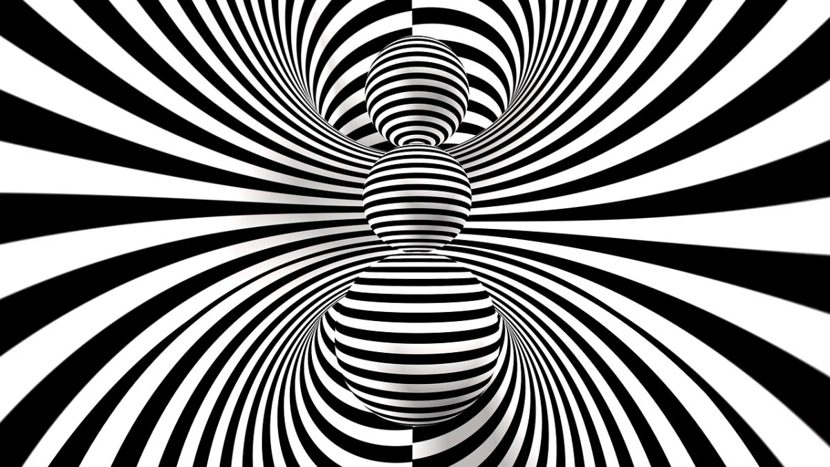 stripes, black and white, abstract, geometry, op art, optical illusion, swirl, spiral, torus, zebra stripes, fantasy, drawing, 3d, visual effect, hypnotic, illusion, vortex, modern art, three-dimensional, visual arts